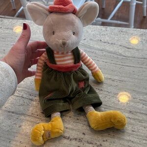 Adorable Mouse Plush Toy with Overalls